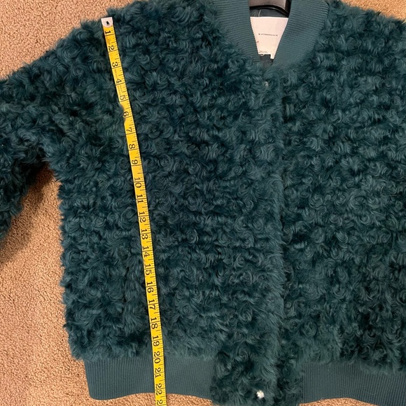 Anthropologie Curly Faux Fur Jacket in Teal. Large. Like New. - Picture 10 of 12